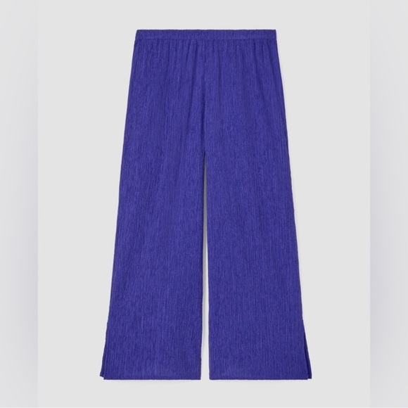 NWT Eileen Fisher Woven Plissé Wide-Leg Pant - Picture 5 of 7